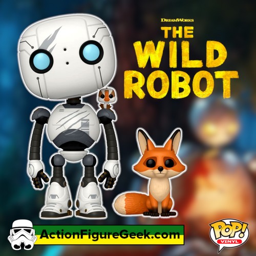 The Wild Robot Roz with Brightbill and Fink Funko Pop! featured