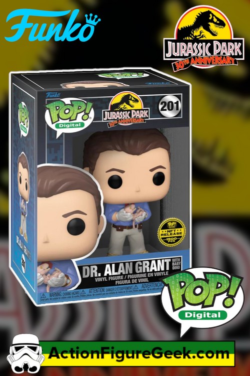 201 Jurassic Park 30th Anniversary - Dr. Alan Grant with Baby Dino NFT Digital Funko Pop! (1900 PCS)