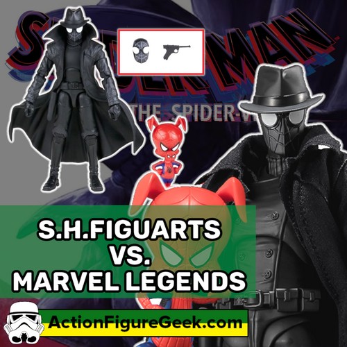 Spider-Man Noir and Spider-Ham S.H. Figuarts vs Marvel Legends Compared