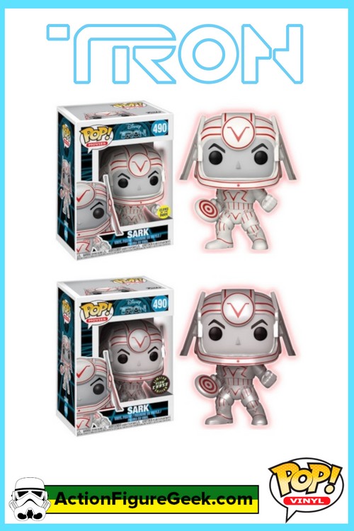 490 Sark GITD and Sark GITD Chase Variant Funko Pops - The MCP's Menacing Enforcer